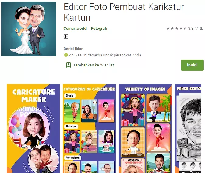 Aplikasi Membuat Karikatur Android